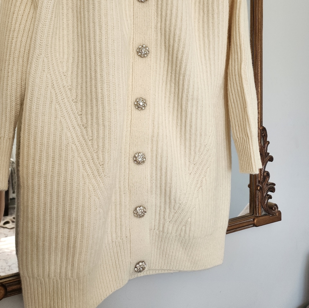 Ganni Rib Knit Long Line Cardigan - Picture 5 of 7
